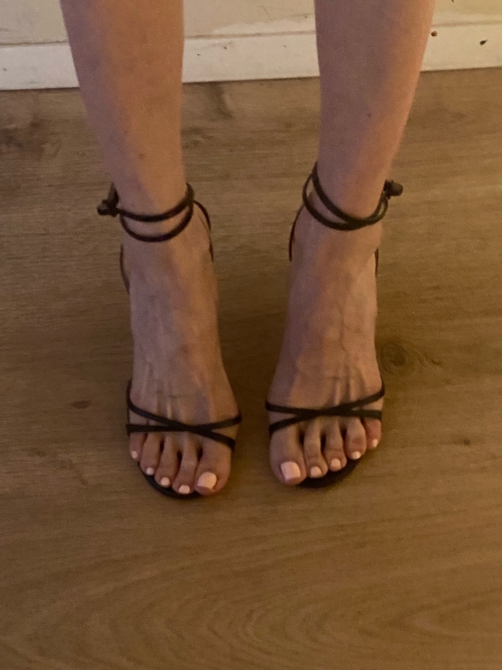 Jimmy Choo Black Strappy Ankle-Tie Heels